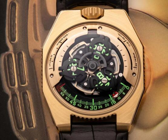 Review Replica Urwerk UR-100 GOLD EDITION "FIGHT - C19" Watch - Click Image to Close